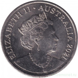 Монета. Австралия. 20 центов 2021 год.