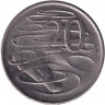 Монета. Австралия. 20 центов 2021 год.