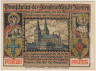 Бона. Нотгельд. Германия. Город Ксантен. 50 пфеннигов 1921 год. Вариант 1464.1.b.1.3. ав.