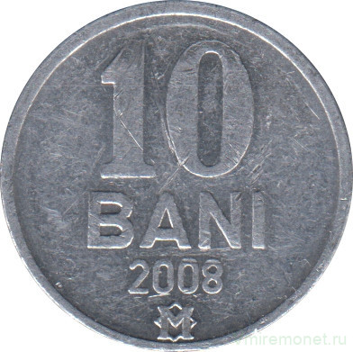 Монета. Молдова. 10 баней 2008 год.