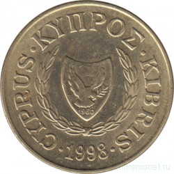 Монета. Кипр. 20 центов 1998 год.
