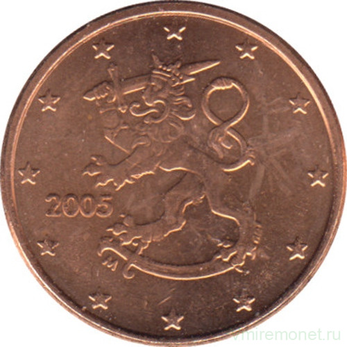 Монета. Финляндия. 1 цент 2005 год.