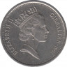 Монета. Гибралтар. 10 пенсов 1991 год. "AЕ" на реверсе. ав.