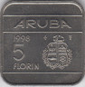 Монета. Аруба. 5 флоринов 1998 год. ав.