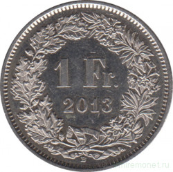 Монета. Швейцария. 1 франк 2013 год.