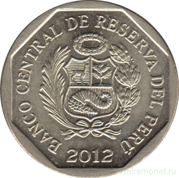 Монета. Перу. 50 сентимо 2012 год.
