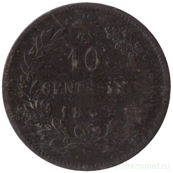 Монета. Италия. 10 чентезимо 1863 год.