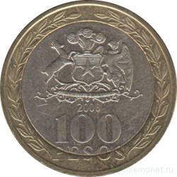 Монета. Чили. 100 песо 2008 год.