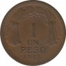 Монета. Чили. 1 песо 1945 год. ав.