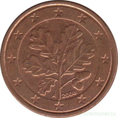 Монета. Германия. 1 цент 2008 год. (A).