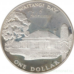 Монета. Новая Зеландия. 1 доллар 1977 год. 25 лет правления Елизаветы II. Серебро.