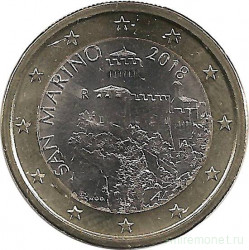 Монета. Сан-Марино. 1 евро 2018 год.