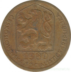 Монета. Чехословакия. 20 геллеров 1980 год.