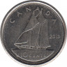 Монета. Канада. 10 центов 2013 год. ав.