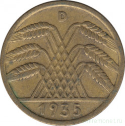 Монета. Германия. Веймарская республика. 10 рейхспфеннигов 1935 год. Монетный двор - Мюнхен (D).