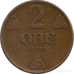 Монета. Норвегия. 2 эре 1923 год.