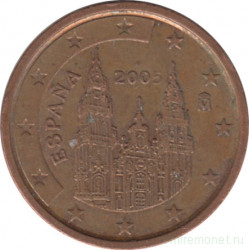 Монета. Испания. 2 цента 2005 год.