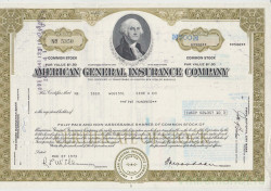 Акция. США. "AMERIGAN GENERAL INSURANCE COMPANY". 500 акций 1973 год.