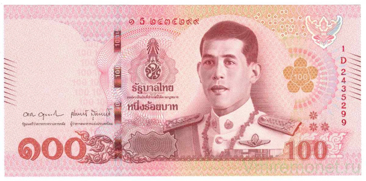 Банкнота. Тайланд. 100 батов 2018 год. Тип 137b(6)