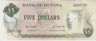 Банкнота. Гайана. 5 долларов 1966 - 1992 года. Тип 22е. ав.