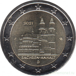 Монета. Германия. 2 евро 2021 год. Анхальт-Саксония (F).