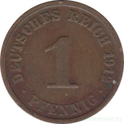 Монета. Германия (Германская империя 1871-1922). 1 пфенниг 1912 год. (А).