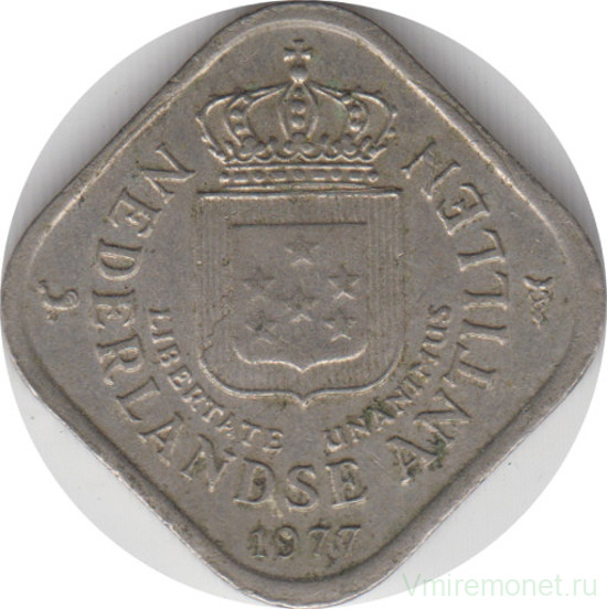Монета. Нидерландские Антильские острова. 5 центов 1977 год.