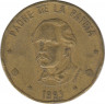 Монета. Доминиканская республика. 1 песо 1993 год. ав.