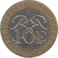 Монета. Монако. 10 франков 1993 год.