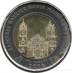 Монета. Панама. 1 бальбоа 2019 год. Кафедральный собор Базилика Святой Марии.
