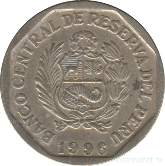 Монета. Перу. 1 соль 1996 год.