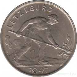 Монета. Люксембург. 1 франк 1947 год.