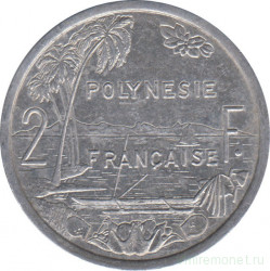 Монета. Французская Полинезия. 2 франка 2001 год.