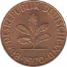  Монета. ФРГ. 2 пфеннига 1970 год. Монетный двор - Карлсруэ (G). ав.