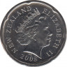 Монета. Новая Зеландия. 20 центов 2008 год. ав.