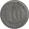Монета. Германия (Германская империя 1871-1922). 10 пфеннигов 1909 год. (D). ав.