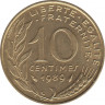  Монета. Франция. 10 сантимов 1989 год. ав.
