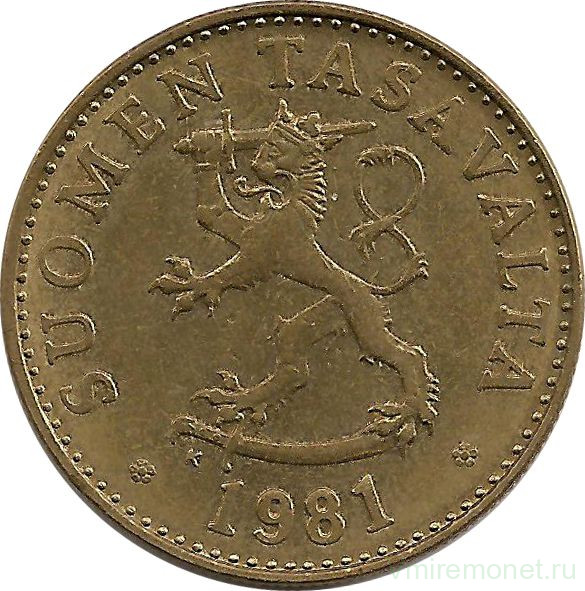 Монета. Финляндия. 50 пенни 1981 год. 