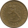 Аверс.Монета. Финляндия. 50 пенни 1981 год.