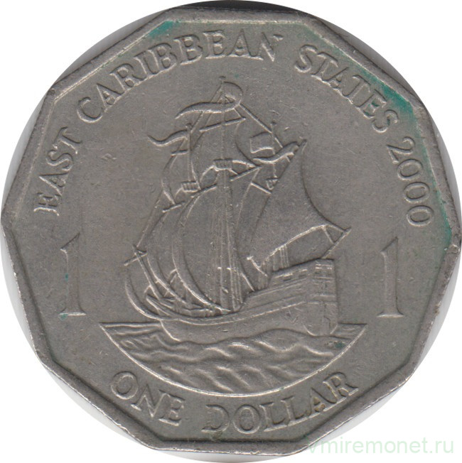 Монета. Восточные Карибские государства. 1 доллар 2000 год.