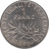 Монета. Франция. 1 франк 1992 год. ав.