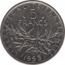 Монета. Франция. 5 франков 1993 год. ав.
