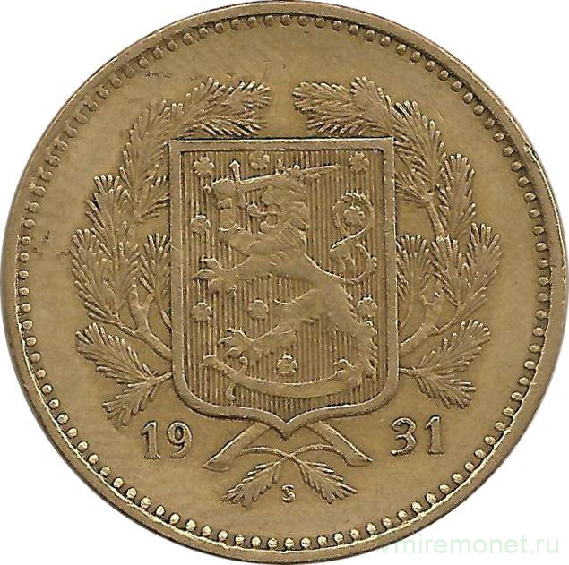 Монета. Финляндия. 10 марок 1931 год.