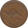 Монета. Австралия. 1 пенни 1943 год. ав.