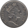 Монета. Фиджи. 20 центов 1990 год. ав.