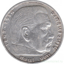 Монета. Германия. Третий Рейх. 5 рейхсмарок 1935 год. Монетный двор - Гамбург (J).