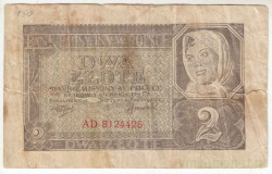 Банкнота. Польша. 2 злотых 1941 год. Оккупация Германией.