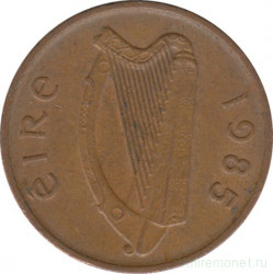 Монета. Ирландия. 1 пенни 1985 год.