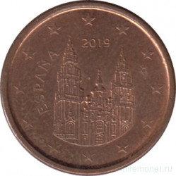 Монета. Испания. 1 цент 2019 год.
