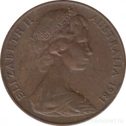 Монета. Австралия. 2 цента 1981 год.